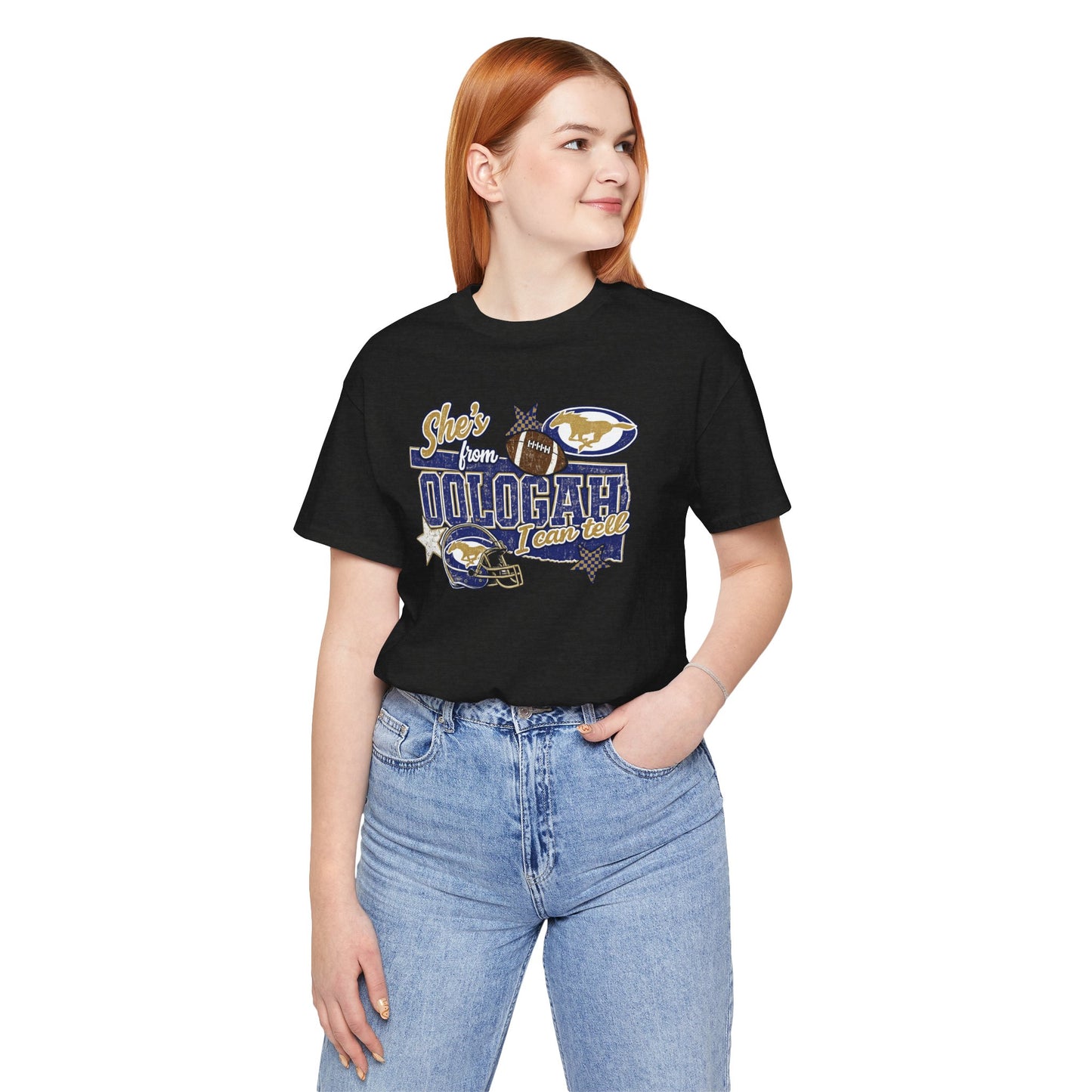 Oologah Team Tee — "Stay from Oologah Teamster" Vintage Football Graphic T-Shirt