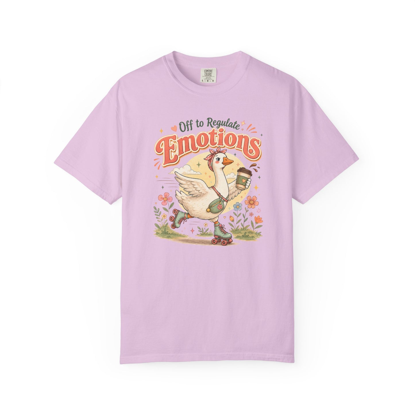 Emotions Duck Graphic T-Shirt — "Off to Regulate" Vintage Coffee Tee