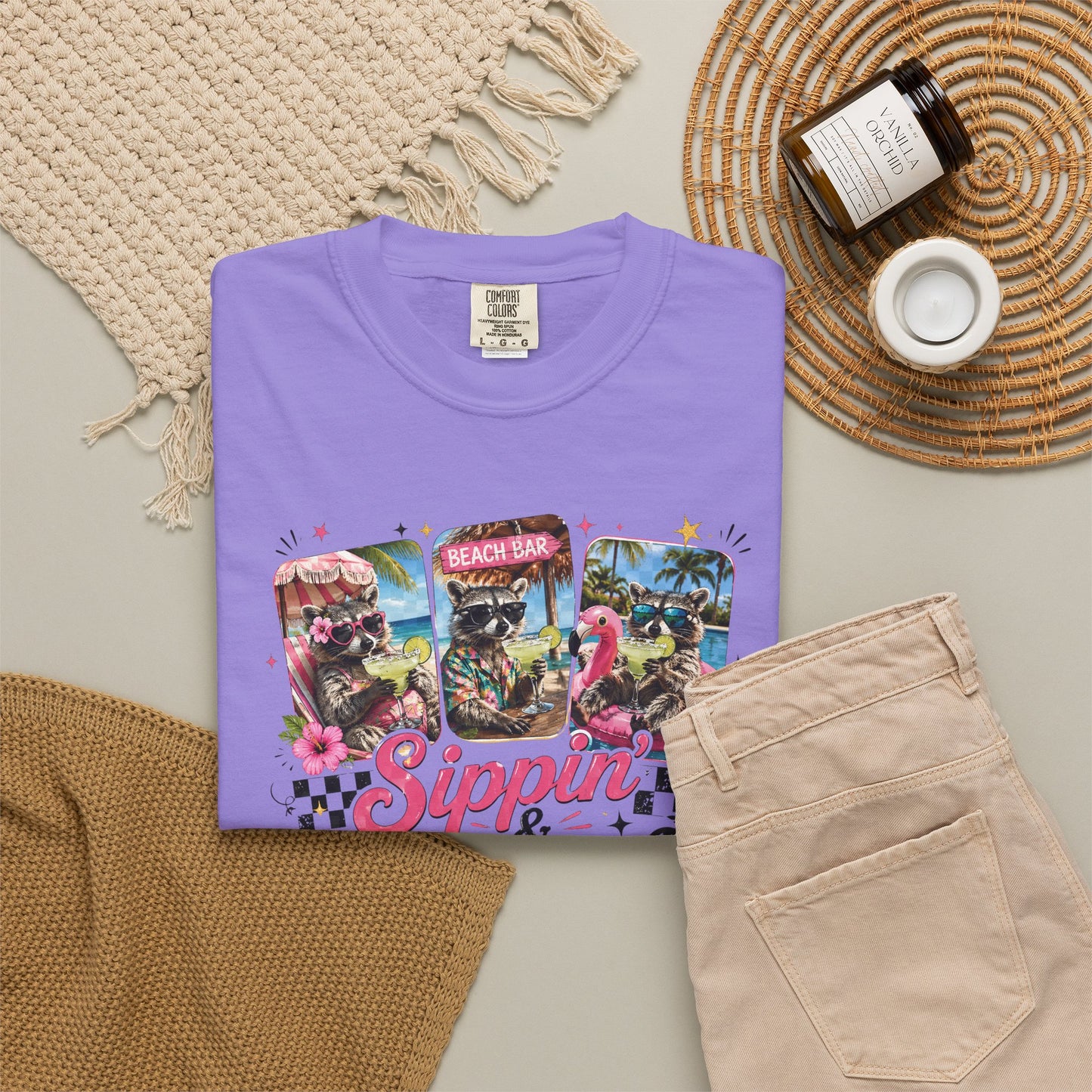 Sippin' & Chillin' T-Shirt — Retro Tropical Drink Graphic Tee