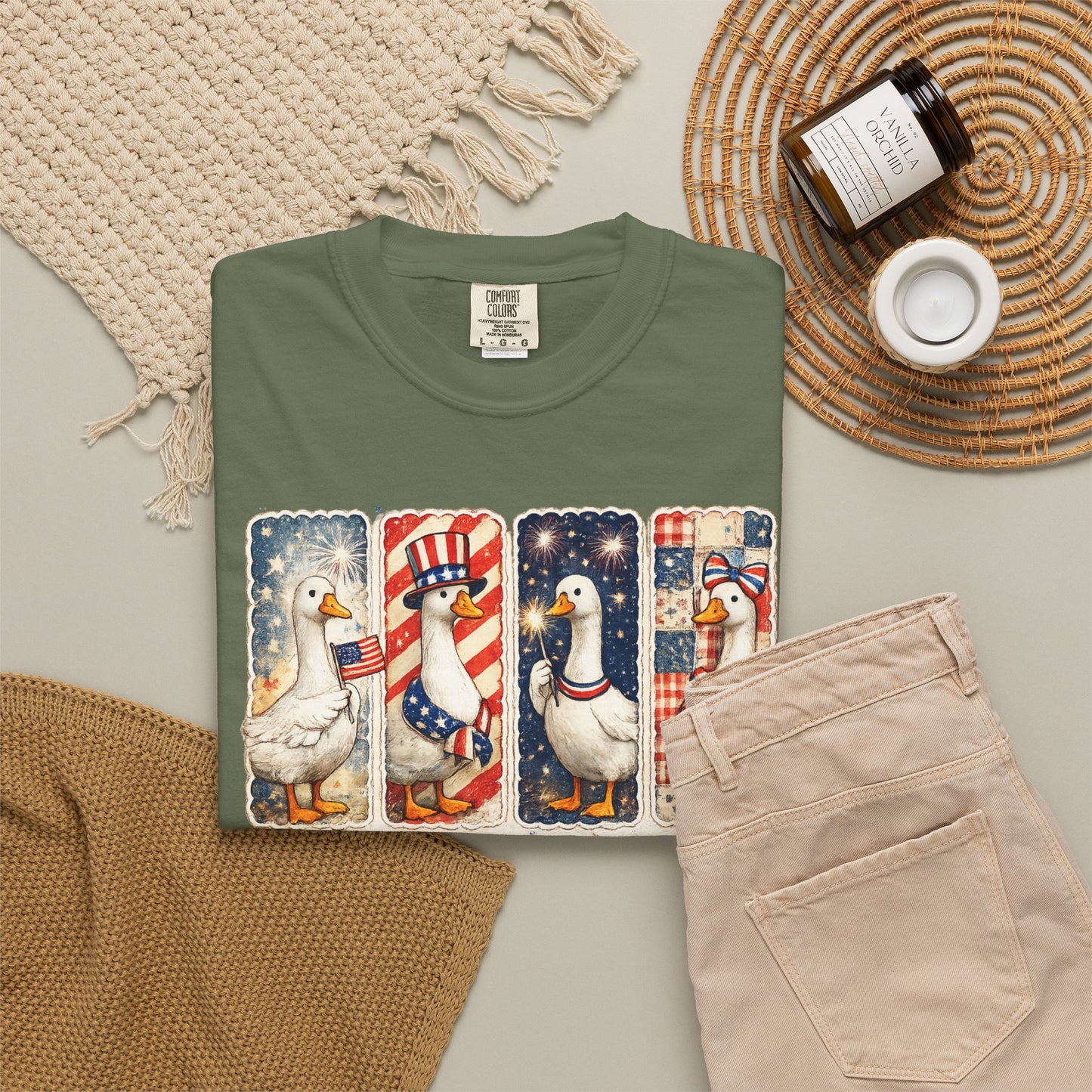 Patriotic Goose T-Shirt — "Just a patriotic goose" Americana Tee
