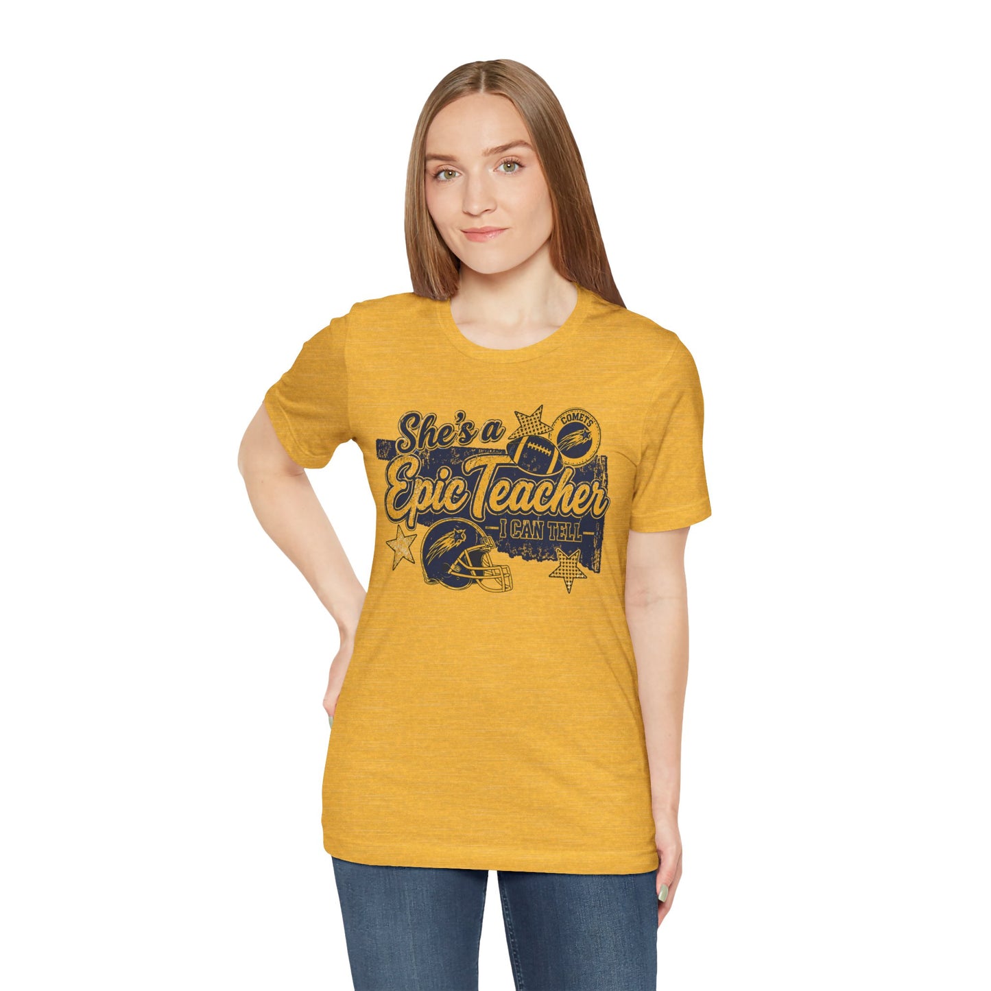 Epic Teacher Football T-Shirt — "She's a Epic Teacher" Coach & School Spirit Tee