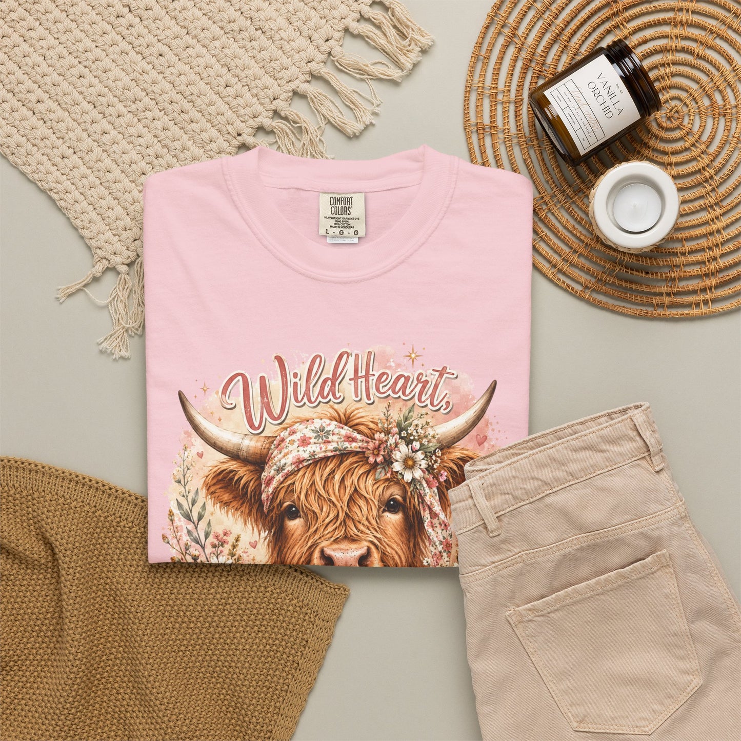T-Shirt — “Wild Heart, Soft Soul” Highland Cow Graphic Tee