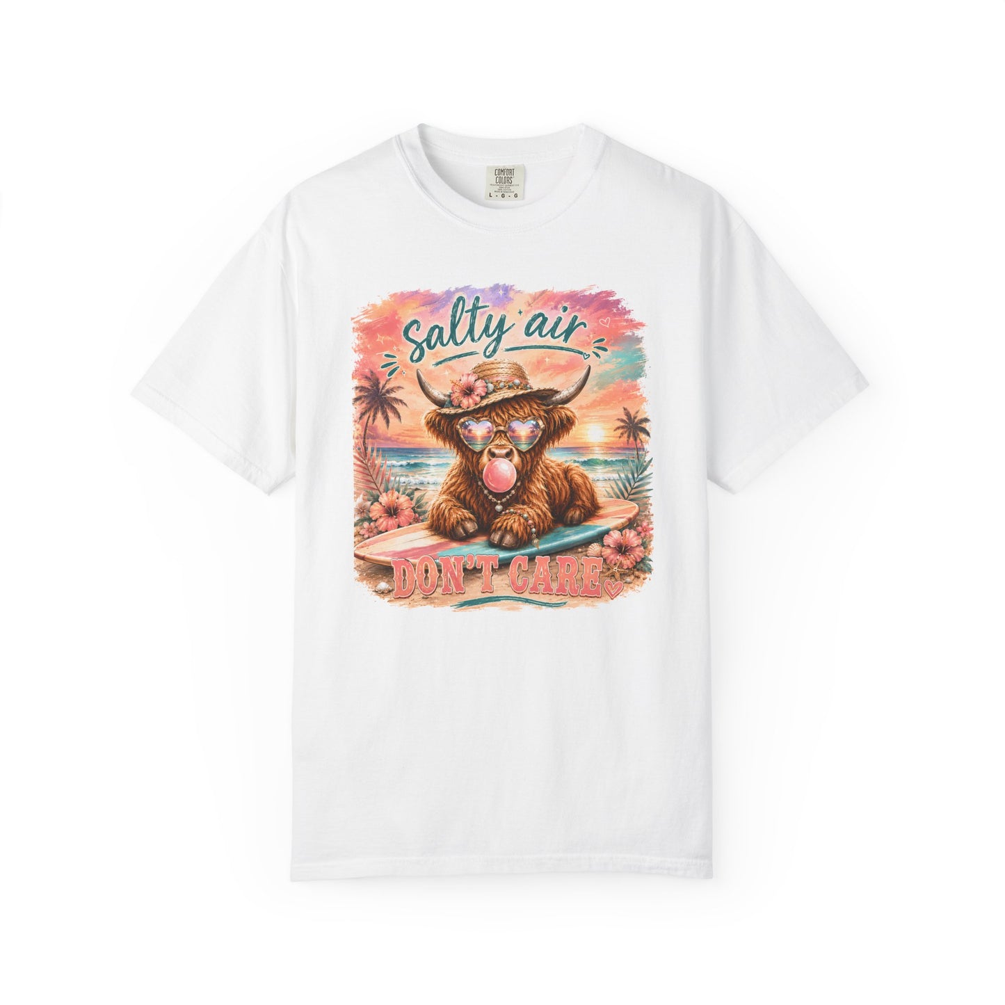 Salty Air "Don't Care" Beach Cow Graphic T-Shirt
