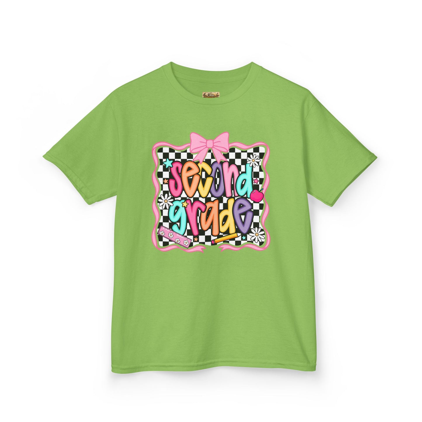 Second Grade Kids Tee — Colorful Back-to-School Cute Bow Design