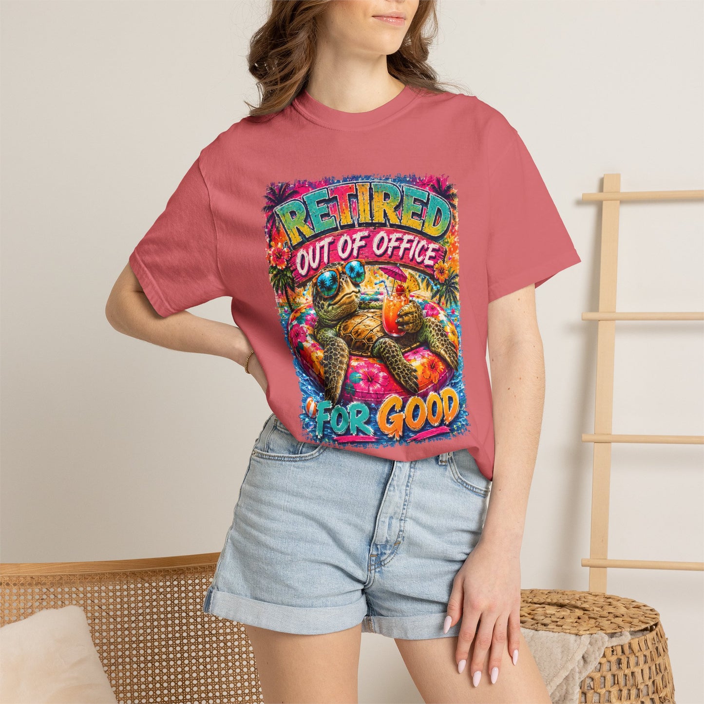 Retired Out of Office For Good T-Shirt — Funny Retirement Turtle Tee
