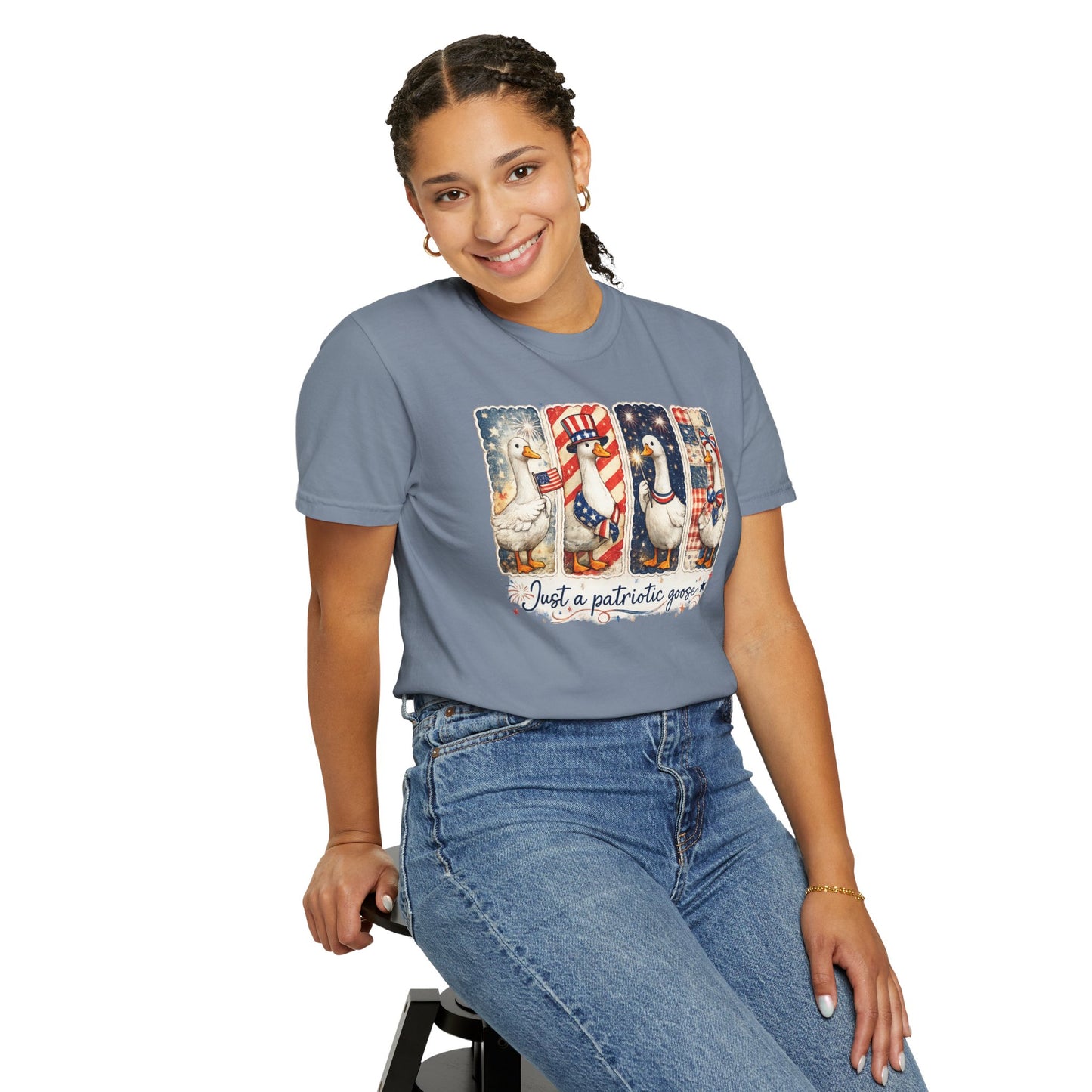 Patriotic Goose T-Shirt — "Just a patriotic goose" Americana Tee