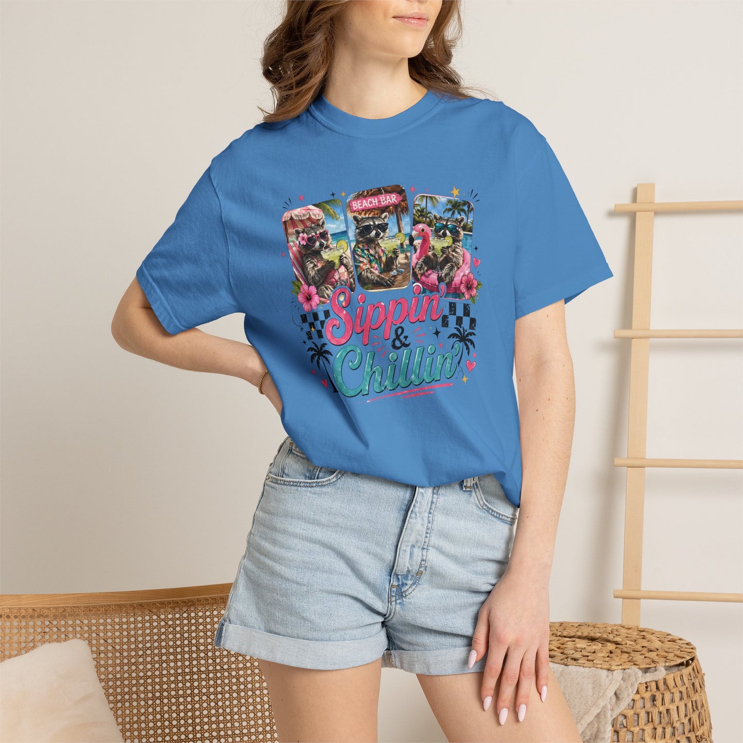 Sippin' & Chillin' T-Shirt — Retro Tropical Drink Graphic Tee