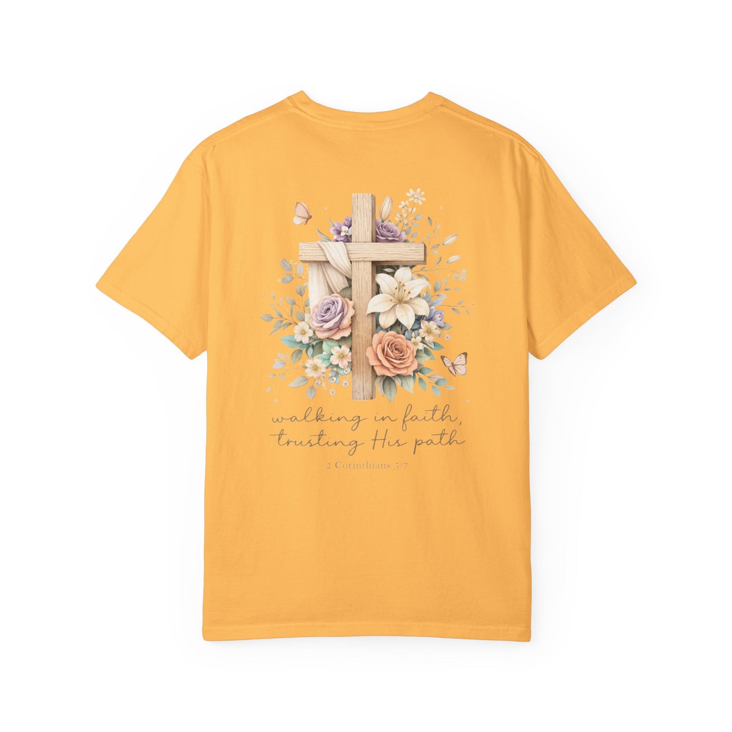 Jesus Is the Light T-Shirt — Floral Cross Christian Tee (Walking in Faith)
