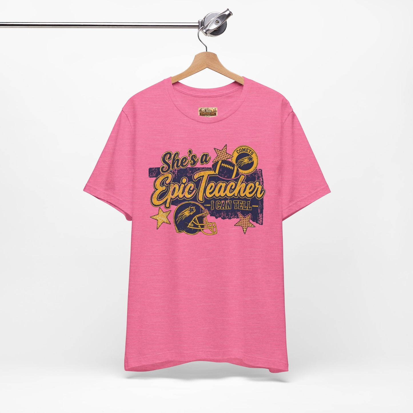 Epic Teacher Football T-Shirt — "She's a Epic Teacher" Coach & School Spirit Tee