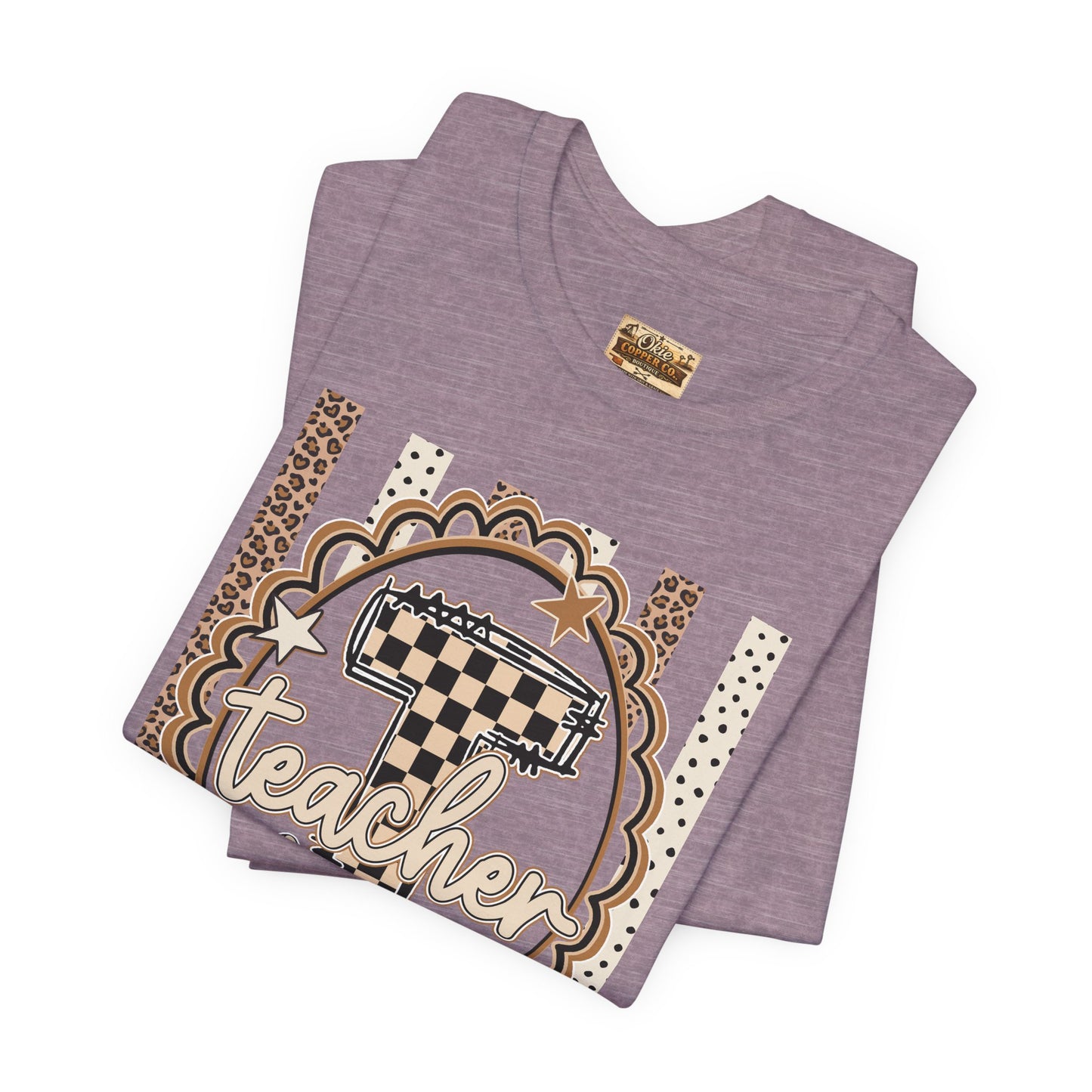 Teacher Monogram Tee — Number 1 Checkered Design