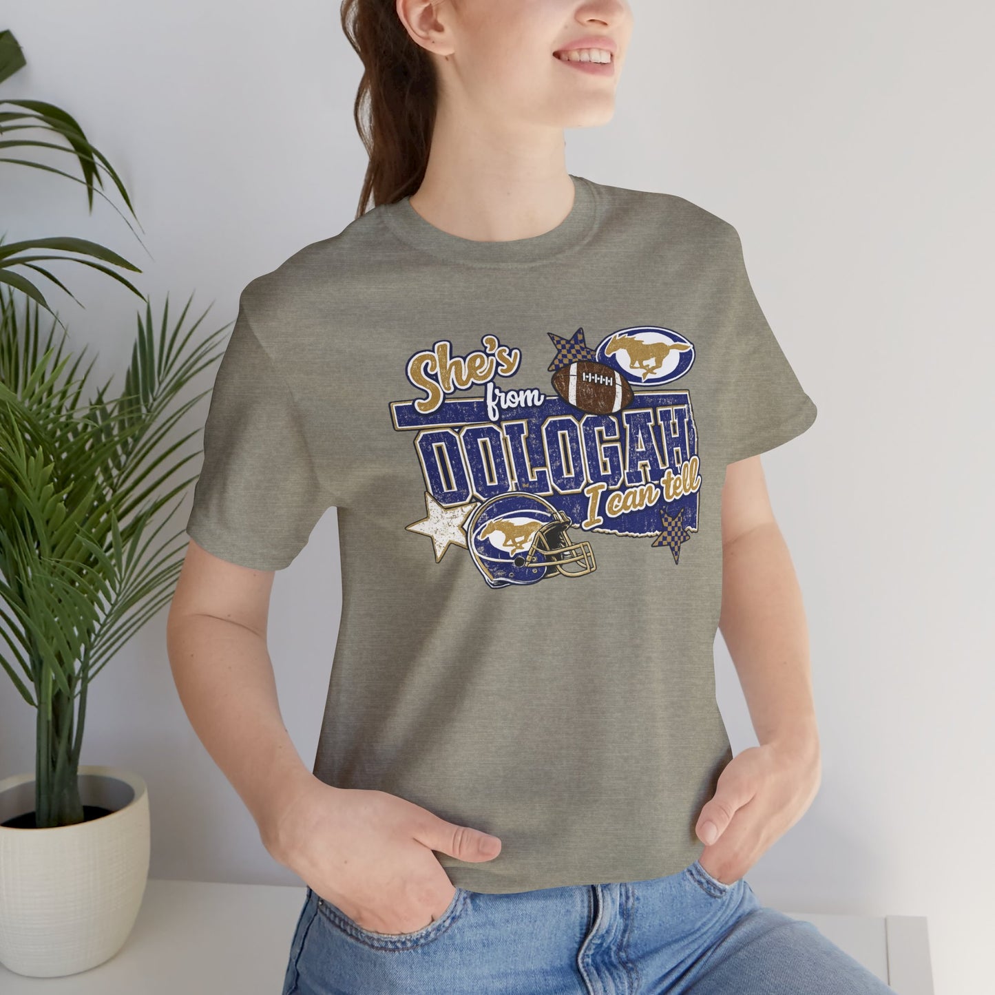 Oologah Team Tee — "Stay from Oologah Teamster" Vintage Football Graphic T-Shirt