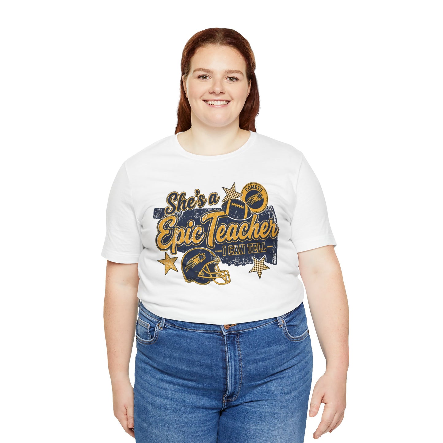 Epic Teacher Football T-Shirt — "She's a Epic Teacher" Coach & School Spirit Tee