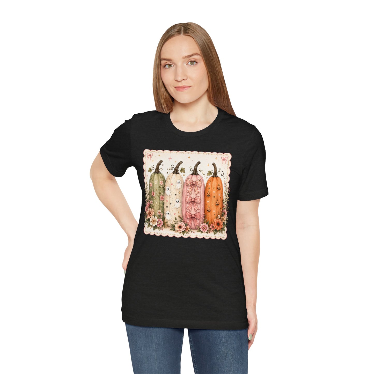 Vintage Floral Pumpkin Tee — Autumn Harvest Graphic T-Shirt