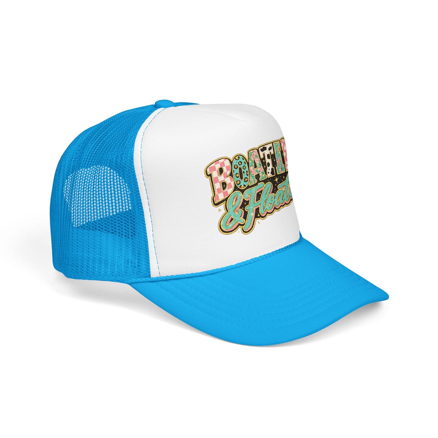 Boatin' & Floatin' Trucker Hat — Retro Floral Pool/Beach Foam Cap