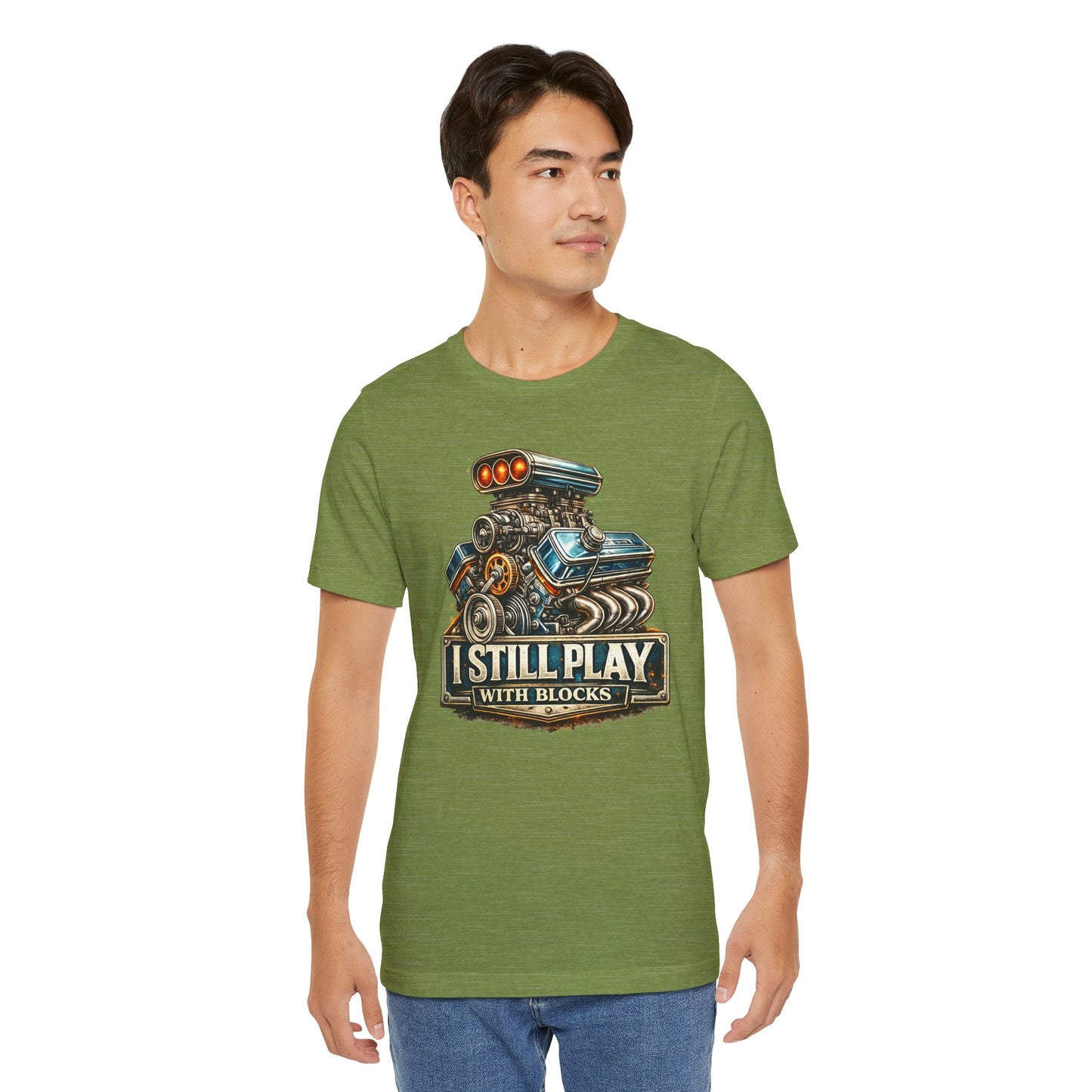Engine Graphic Tee — "I Still Play With Blocks" Car Lover T-Shirt