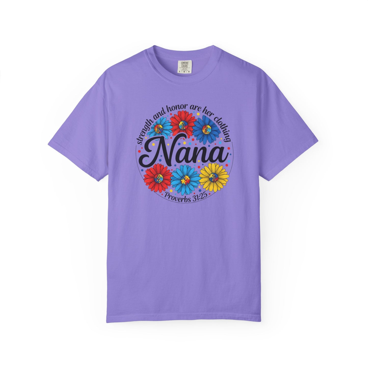 Nana Floral Proverbs T-Shirt — “Strength and Honor” Grandma Gift