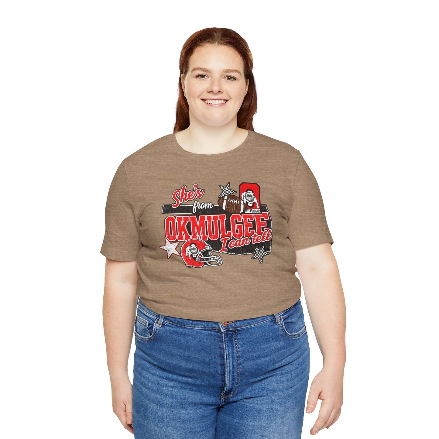 Okmulgee Cardinals Football Tee — She’s From Okmulgee Design