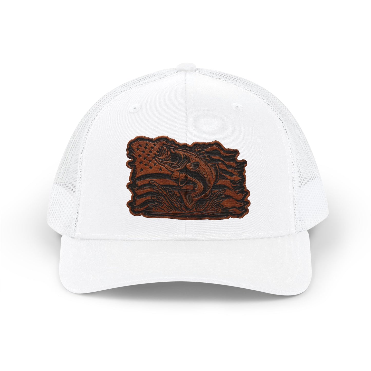 Trucker Cap — Leather Patch Fish State Design
