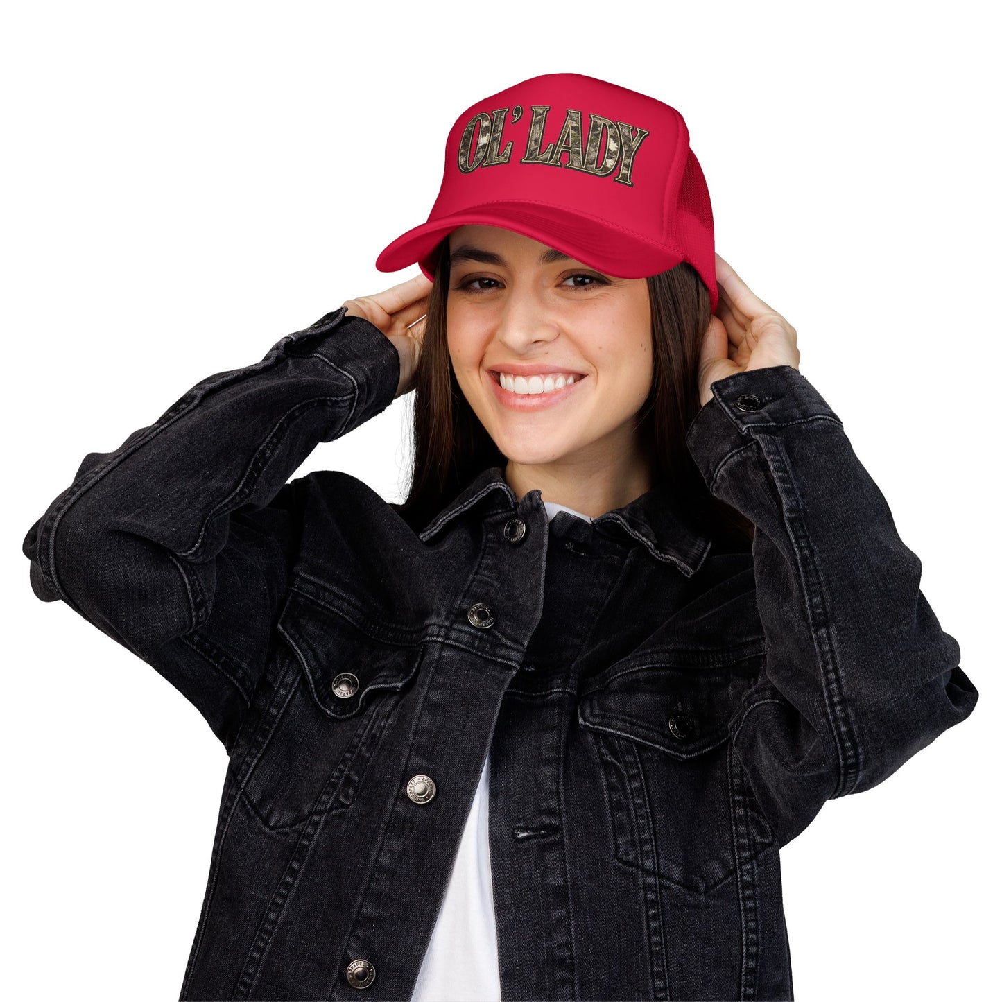 Ol' Lady Trucker Hat — Vintage Rustic Foam Cap for Country Style