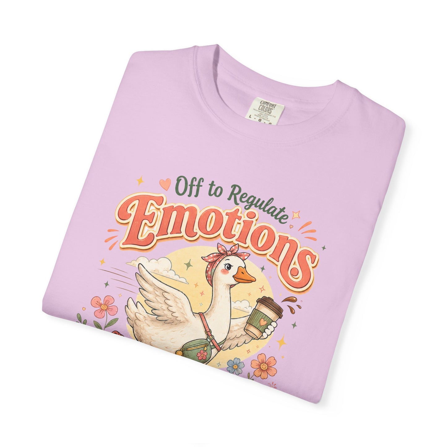 Emotions Duck Graphic T-Shirt — "Off to Regulate" Vintage Coffee Tee