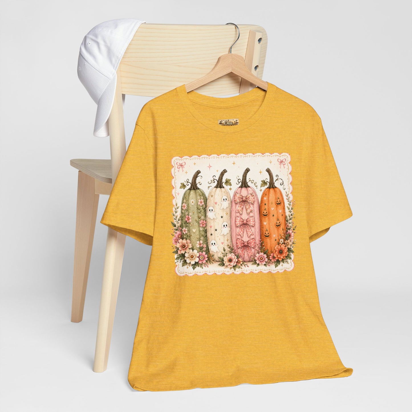 Vintage Floral Pumpkin Tee — Autumn Harvest Graphic T-Shirt