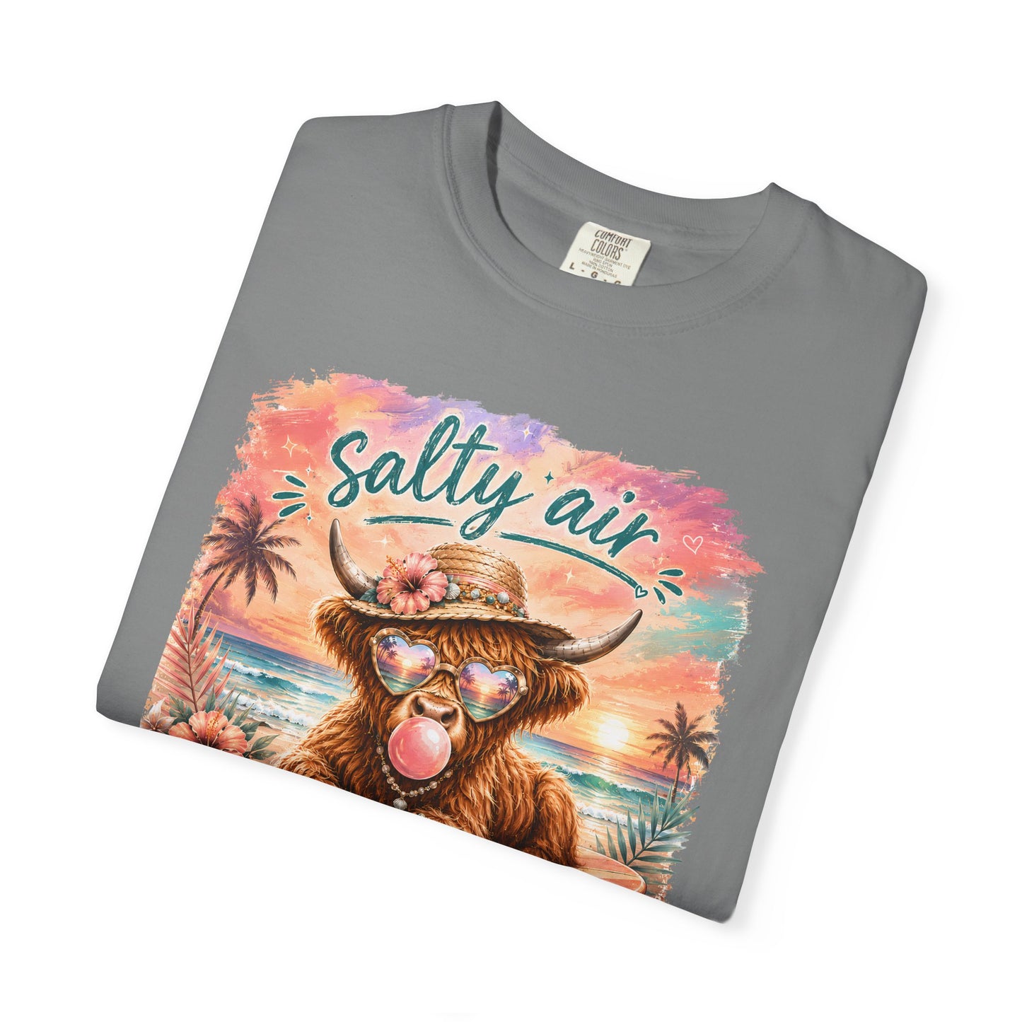 Salty Air "Don't Care" Beach Cow Graphic T-Shirt