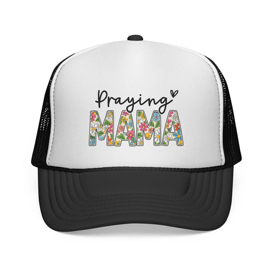 Praying Mama Trucker Hat — Floral ‘Praying Mama’ Mesh Cap for Moms