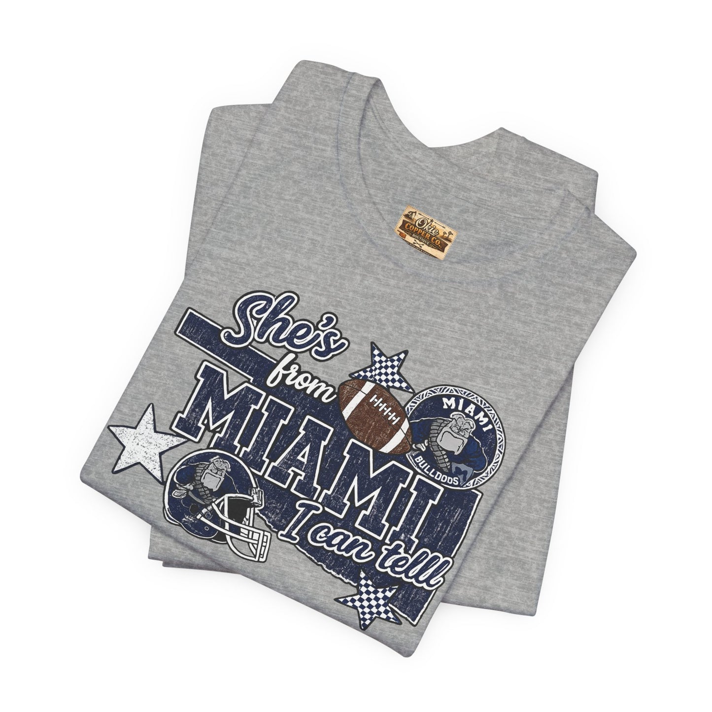 She's From Miami Graphic Tee — Retro Football Fan Shirt