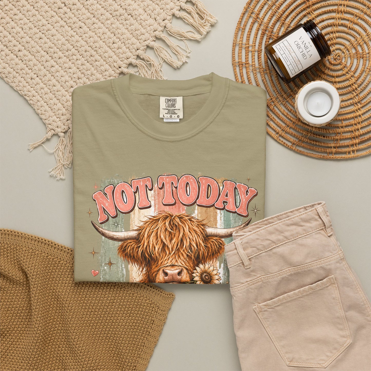 Not Today Heifer T-Shirt — Funny Highland Cow Graphic Tee