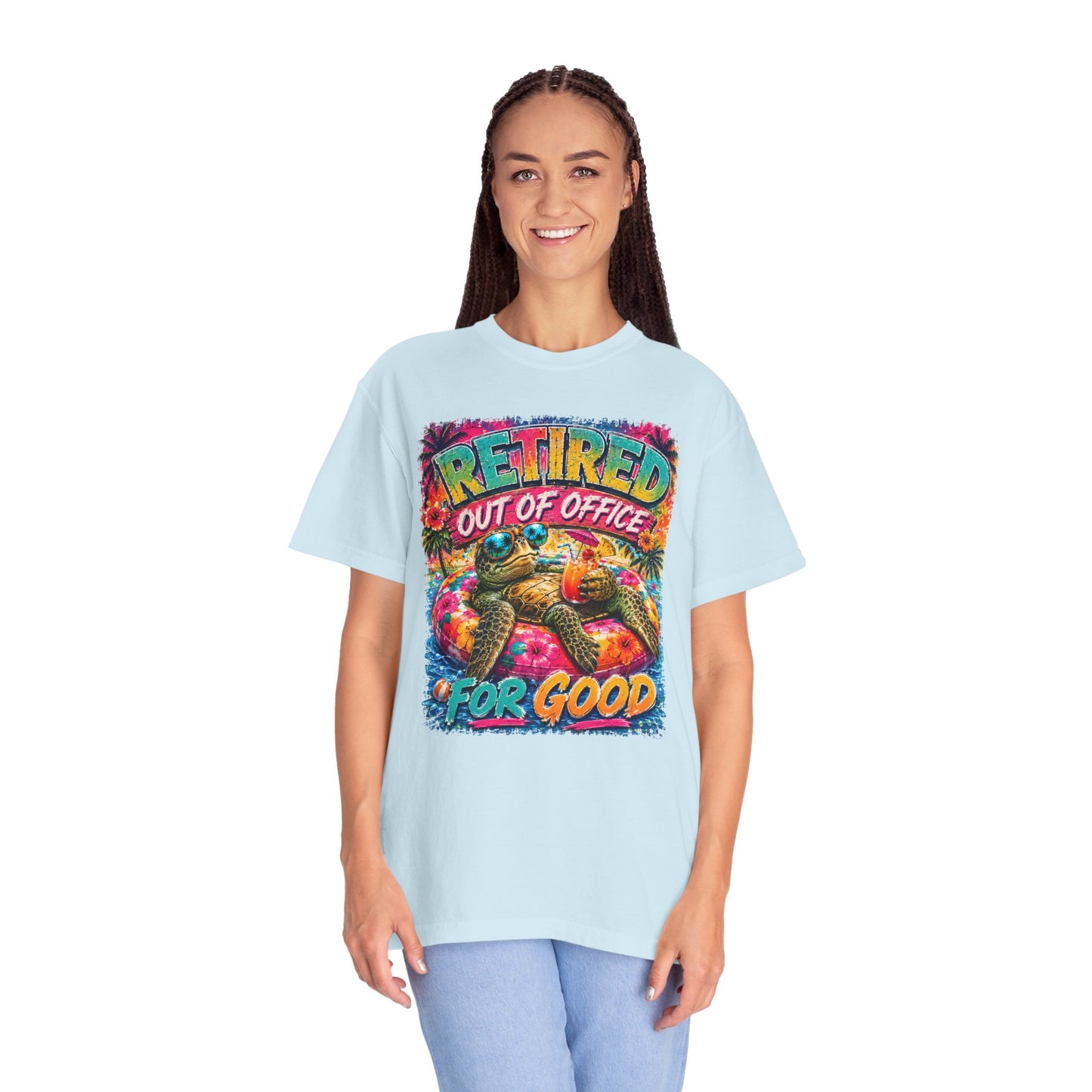 Retired Out of Office For Good T-Shirt — Funny Retirement Turtle Tee