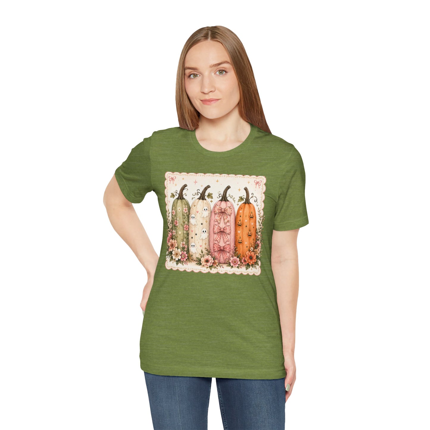 Vintage Floral Pumpkin Tee — Autumn Harvest Graphic T-Shirt