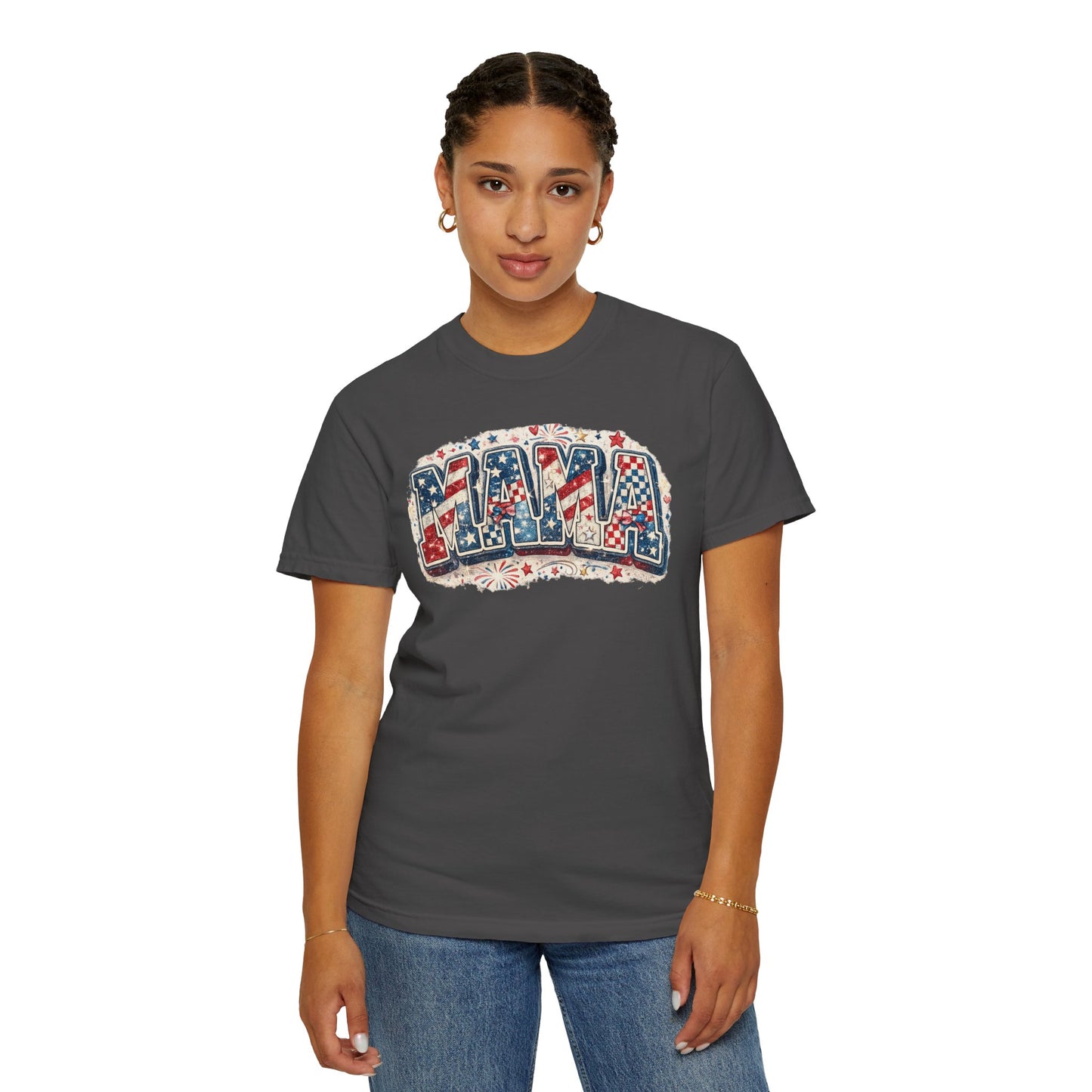 Mama Patriotic T-Shirt — Red White Blue Americana Graphic Tee