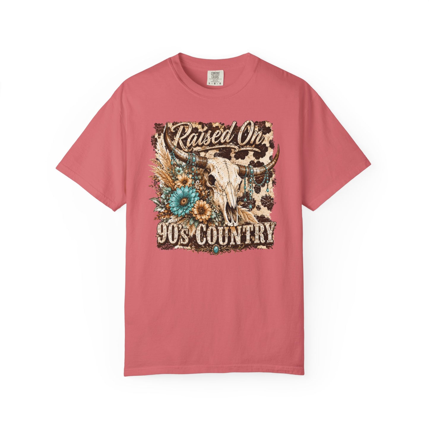 Raised On 90s Country T-Shirt — Vintage Cow Skull Western Tee