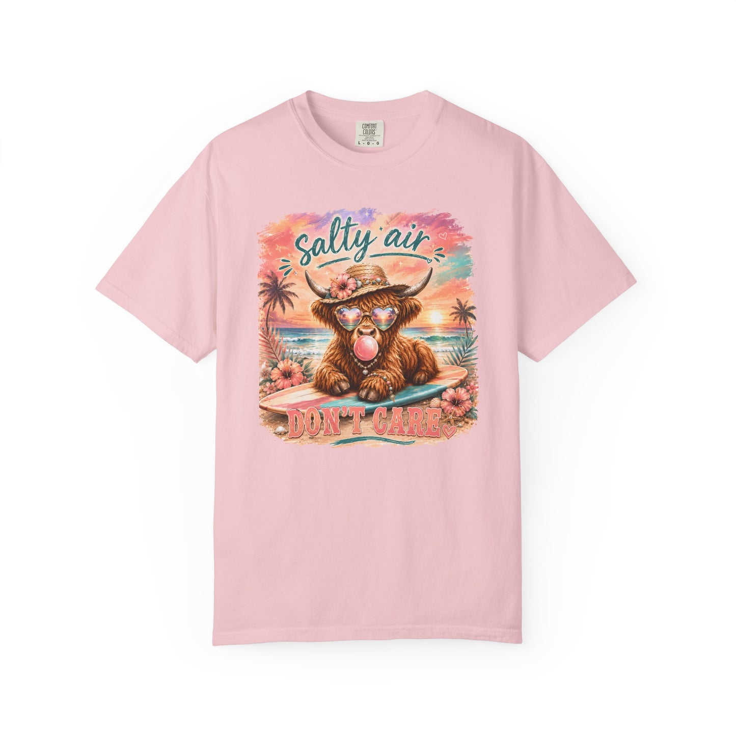 Salty Air "Don't Care" Beach Cow Graphic T-Shirt