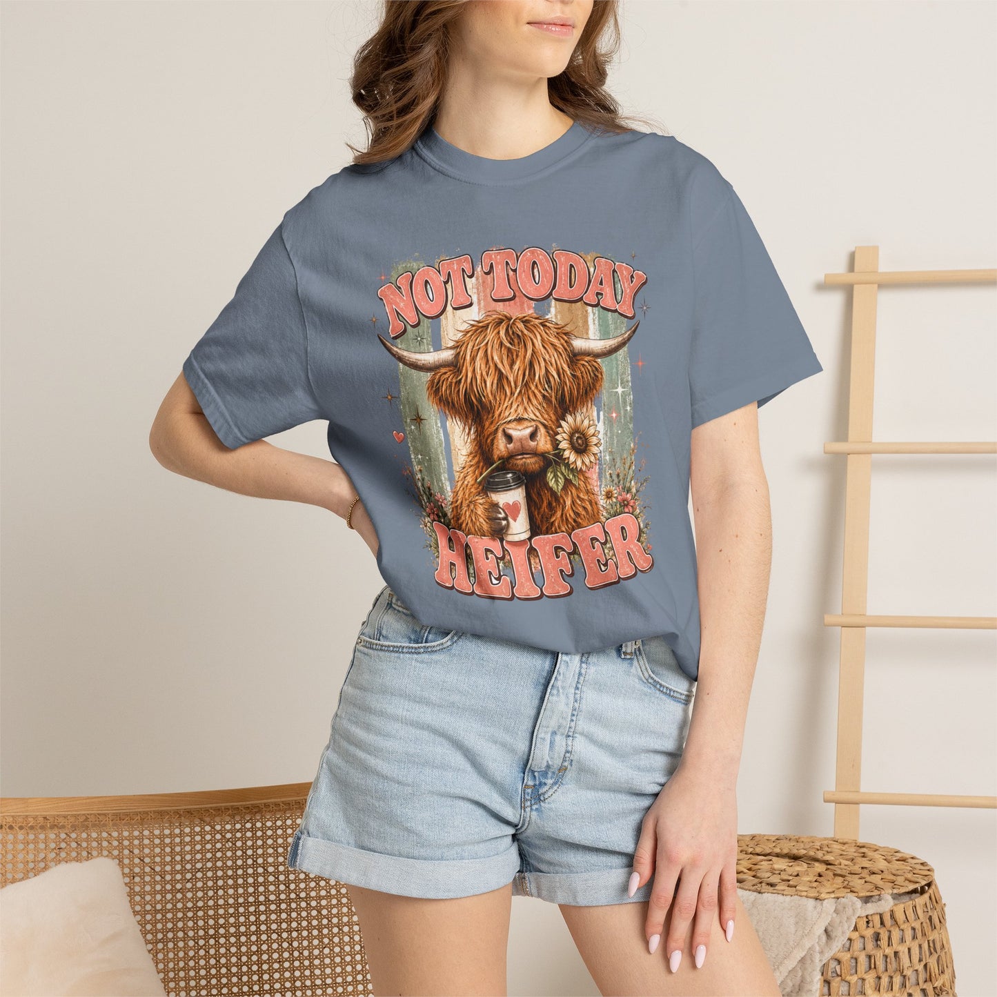 Not Today Heifer T-Shirt — Funny Highland Cow Graphic Tee