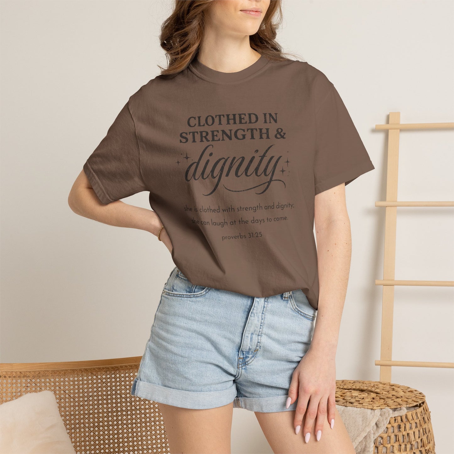 Clothed in Strength & Dignity T-Shirt — Inspirational Proverbs 31 Tee