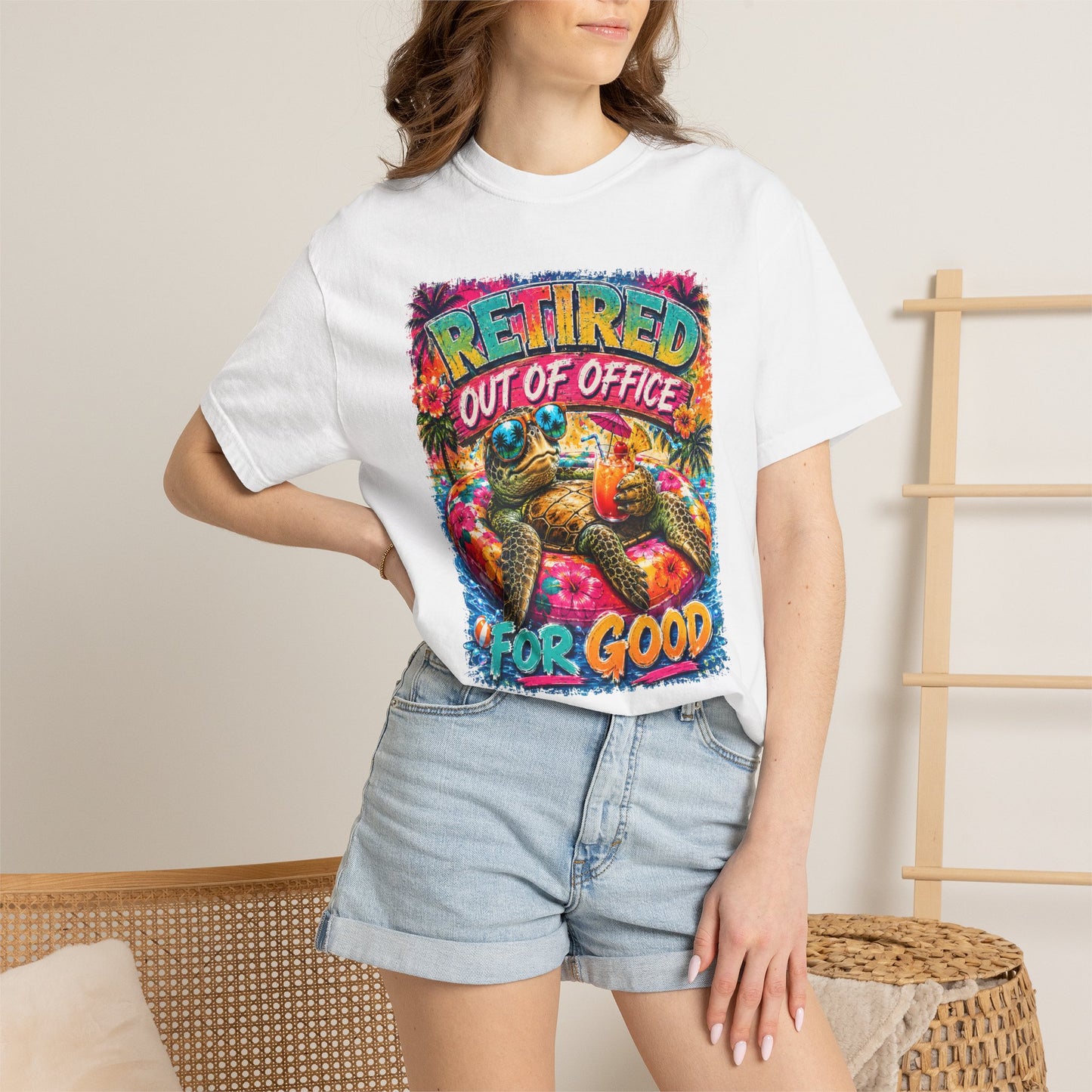 Retired Out of Office For Good T-Shirt — Funny Retirement Turtle Tee