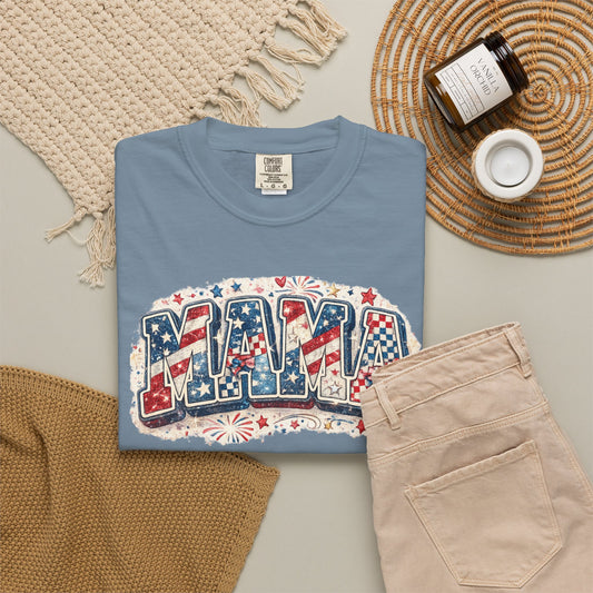 Mama Patriotic T-Shirt — Red White Blue Americana Graphic Tee