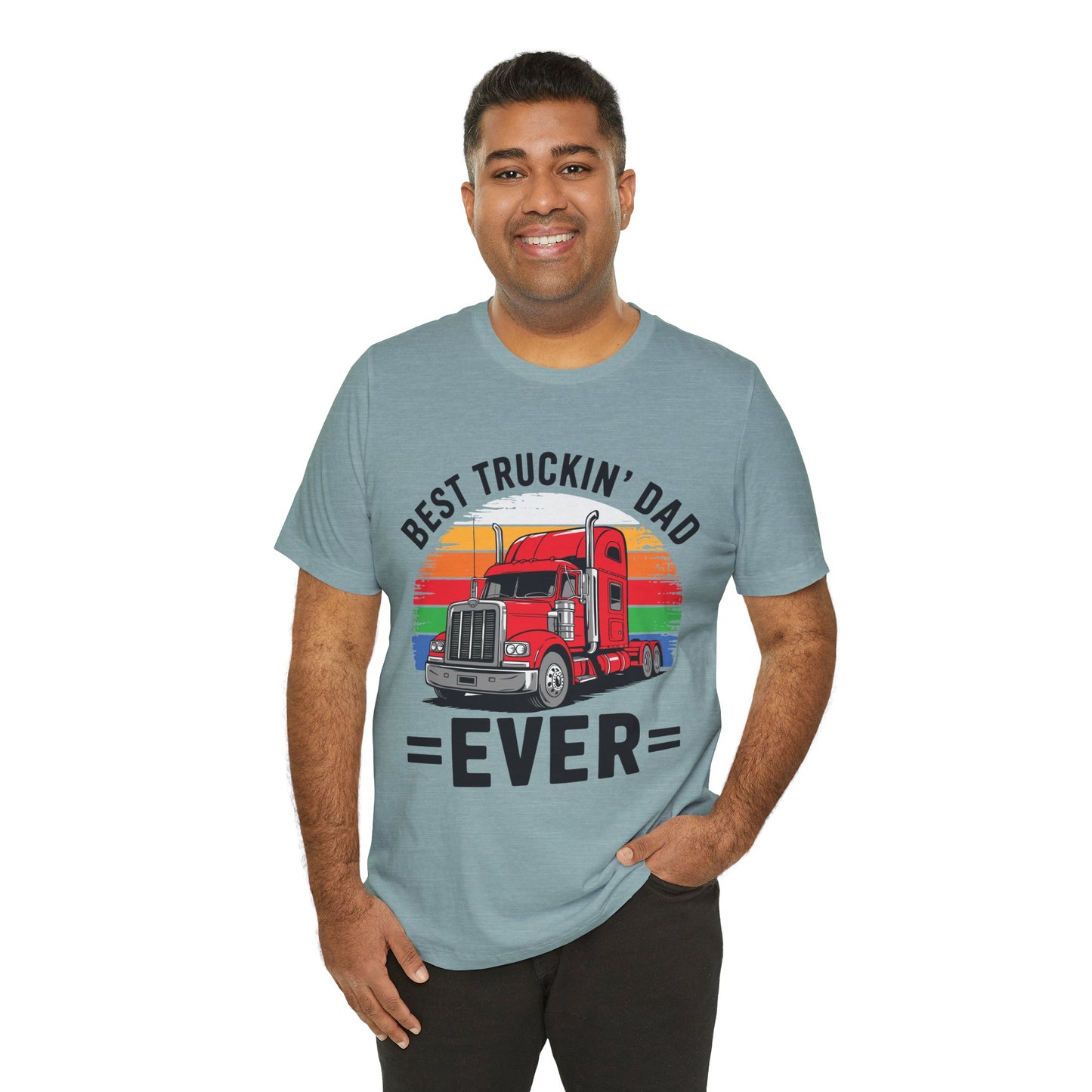 Best Truckin' Dad Ever T-Shirt — Vintage Semi Truck Father's Day Tee