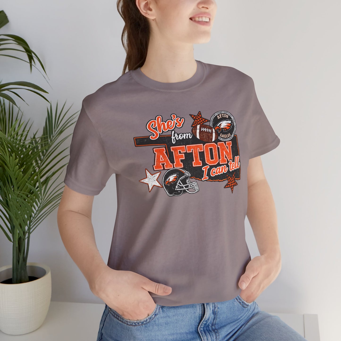 Afton Football Town Retro Graphic Tee — "Shes from Afton I can too"