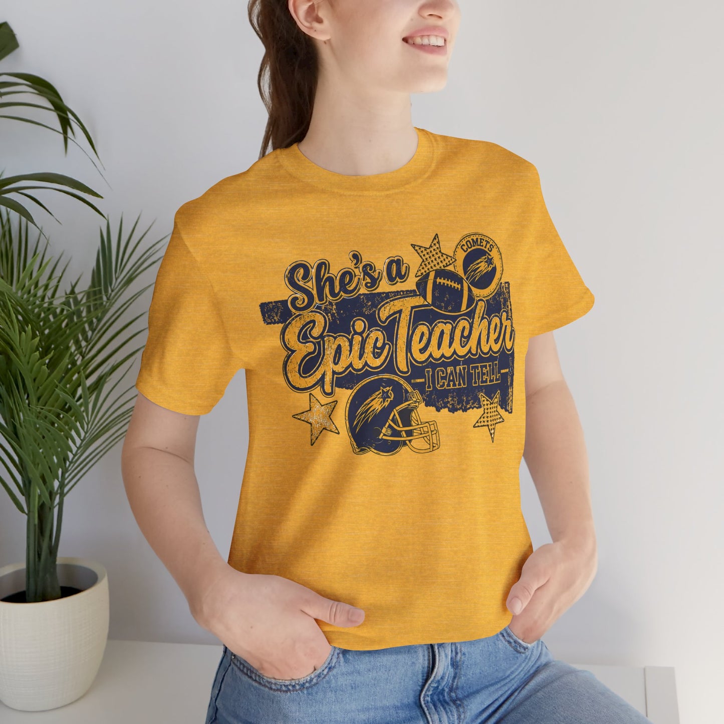 Epic Teacher Football T-Shirt — "She's a Epic Teacher" Coach & School Spirit Tee