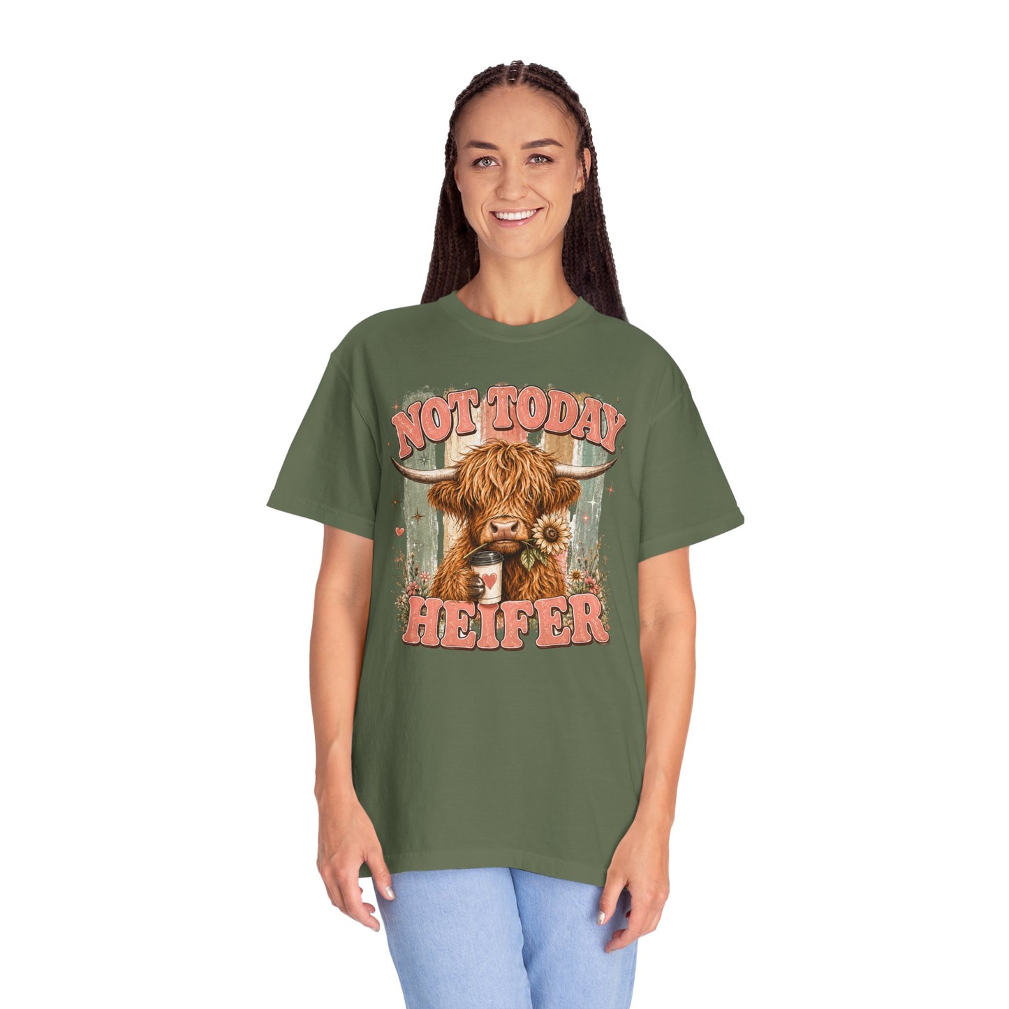Not Today Heifer T-Shirt — Funny Highland Cow Graphic Tee