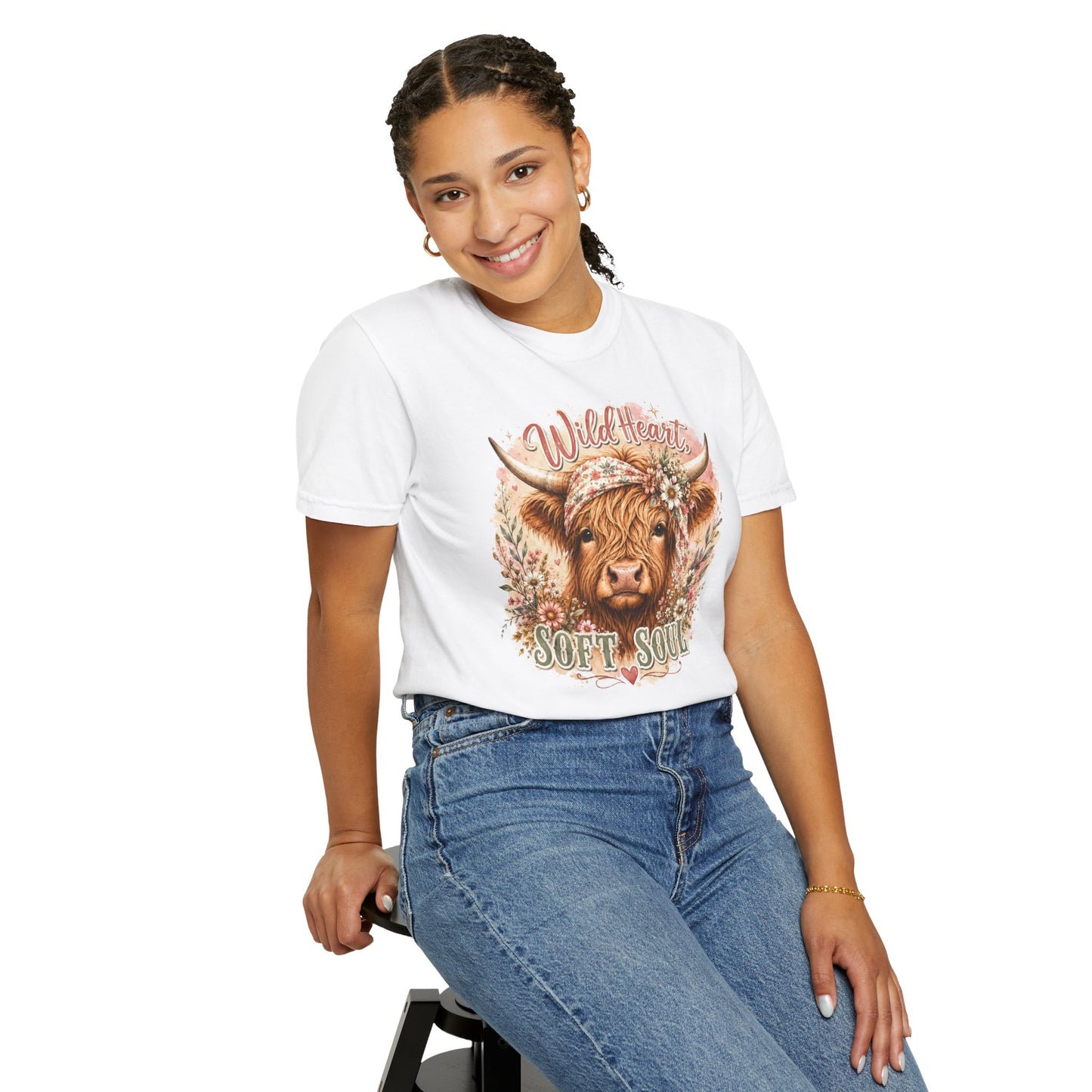 T-Shirt — “Wild Heart, Soft Soul” Highland Cow Graphic Tee