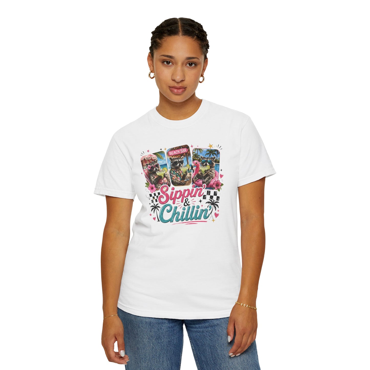 Sippin' & Chillin' T-Shirt — Retro Tropical Drink Graphic Tee