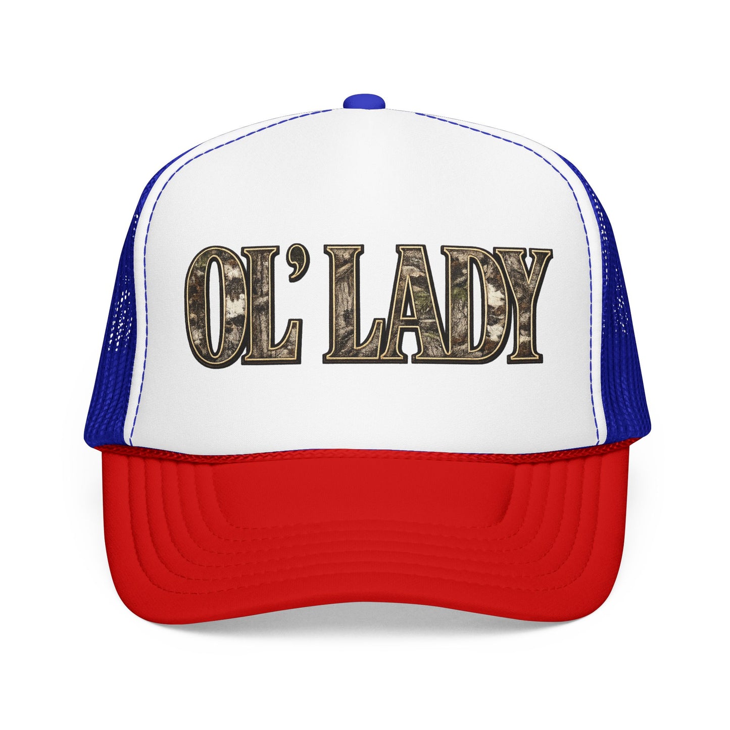 Ol' Lady Trucker Hat — Vintage Rustic Foam Cap for Country Style