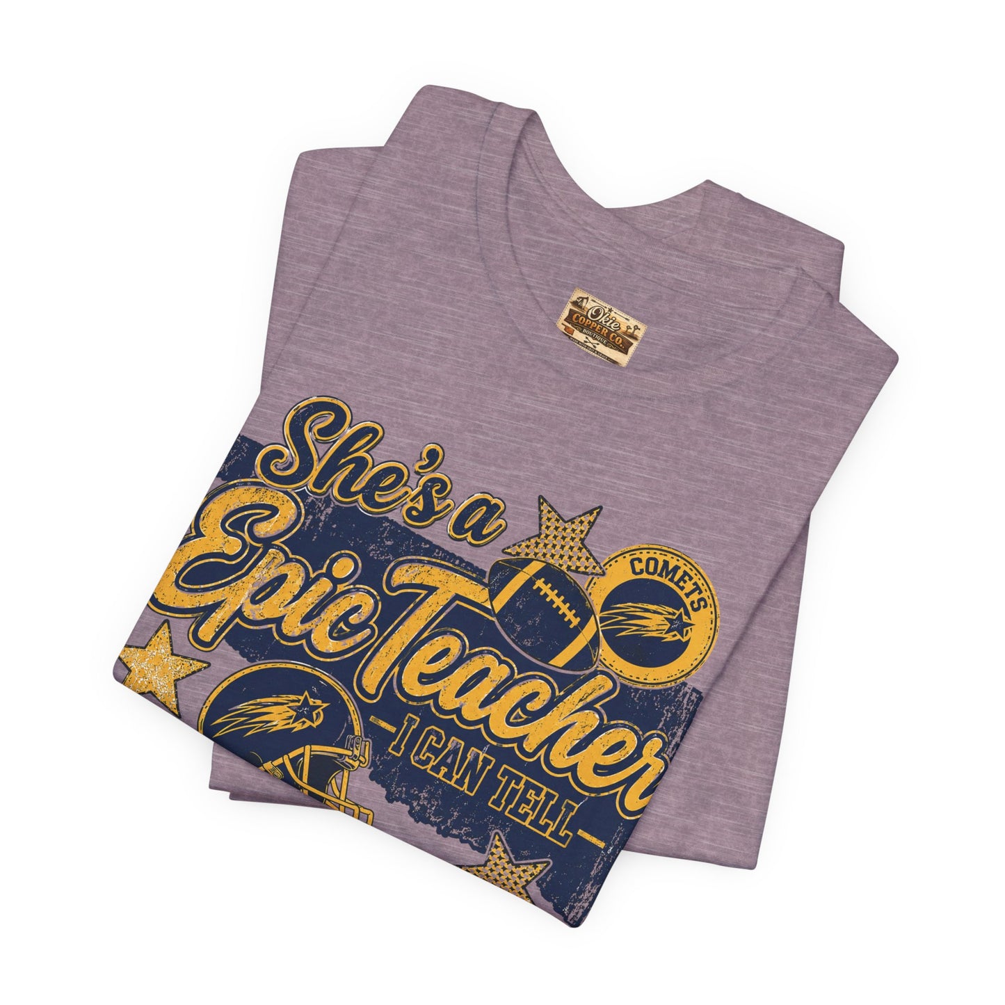 Epic Teacher Football T-Shirt — "She's a Epic Teacher" Coach & School Spirit Tee
