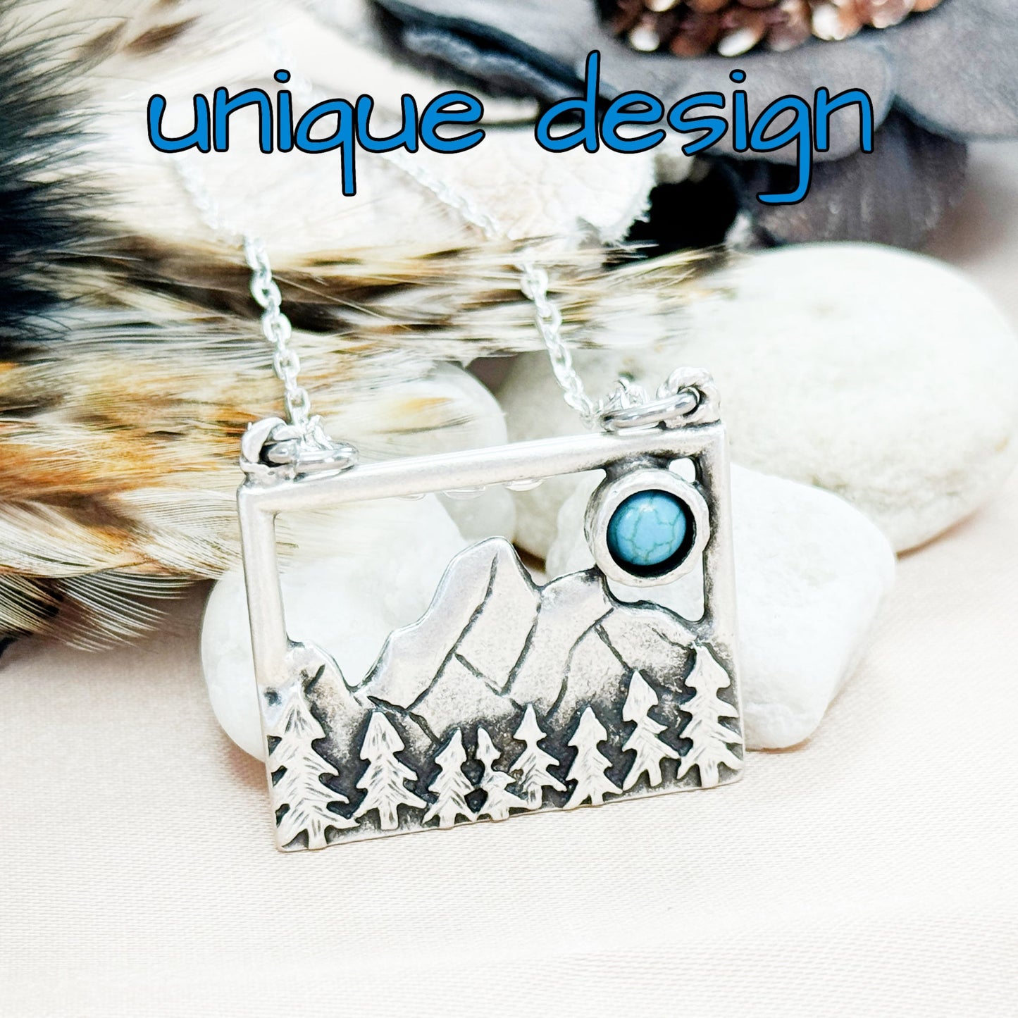 Turquoise Mountain Necklace Bohemian Western Nature Inspired Jewelry