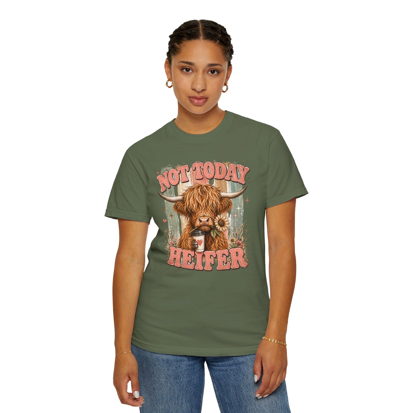 Not Today Heifer T-Shirt — Funny Highland Cow Graphic Tee