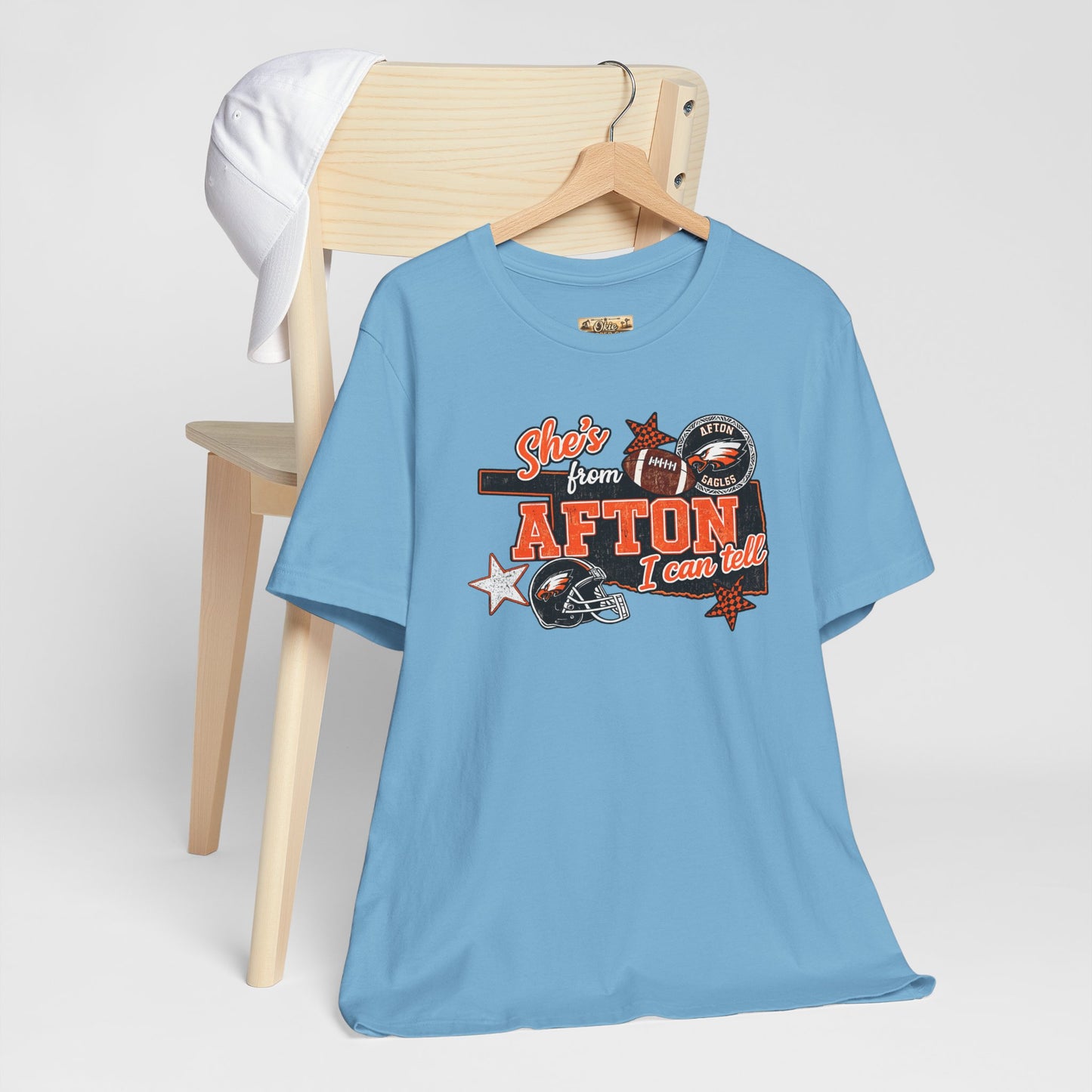 Afton Football Town Retro Graphic Tee — "Shes from Afton I can too"