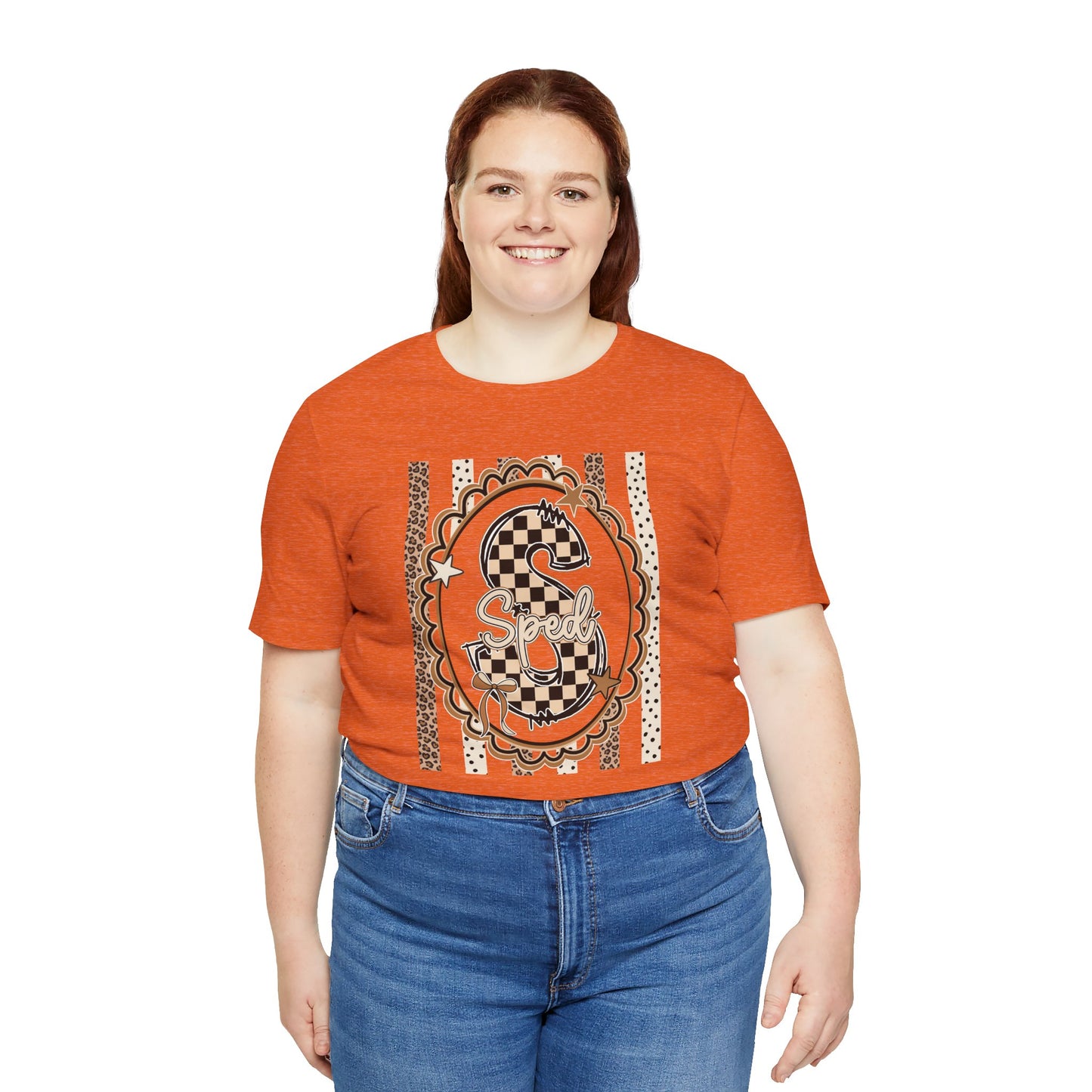 Sped S Monogram Tee — Checkerboard Leopard Graphic T-Shirt